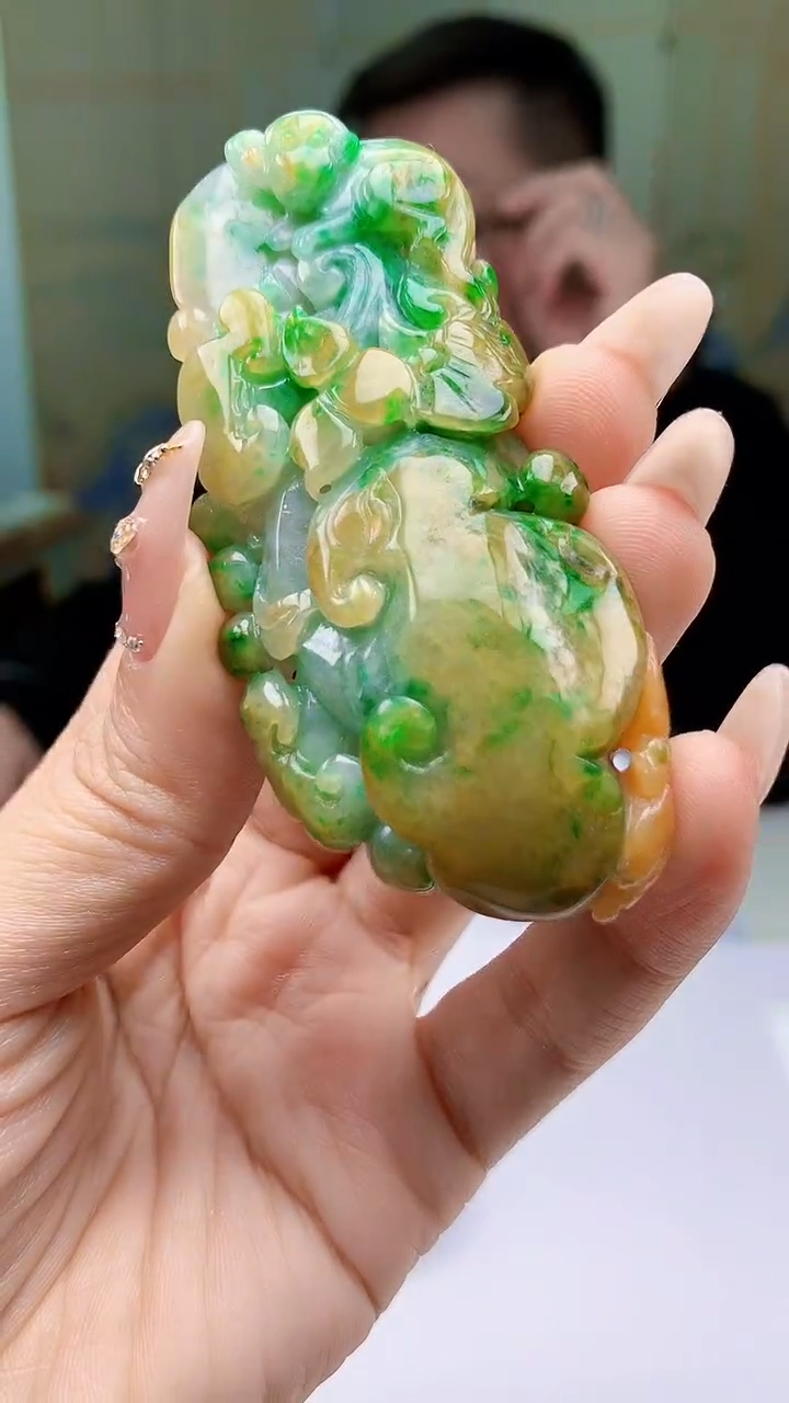 【闪购商品】定制翡翠未镶嵌5152ty-毛货挂件103