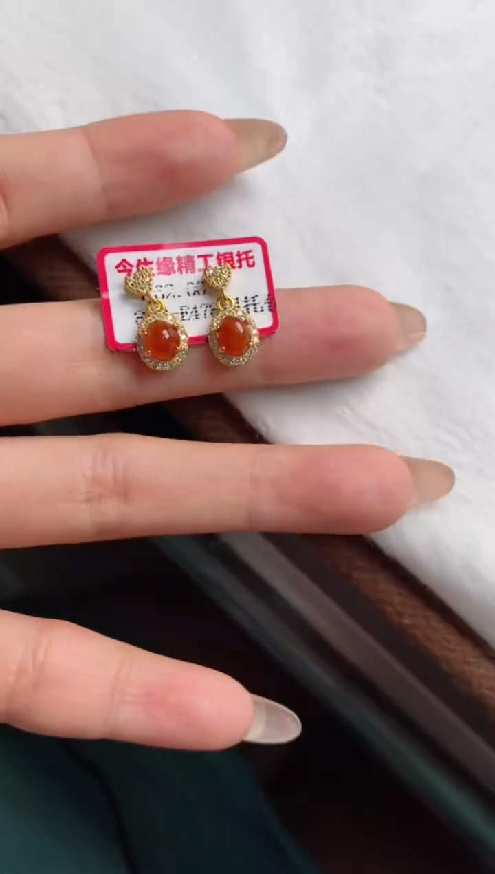 翡翠戒指银S925镶嵌天然A货翡翠