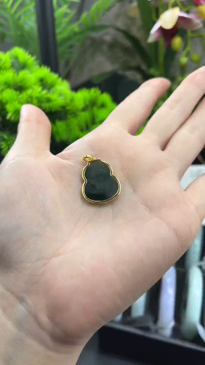 【闪购商品】翡翠吊坠(不含链)银S925镶嵌福禄