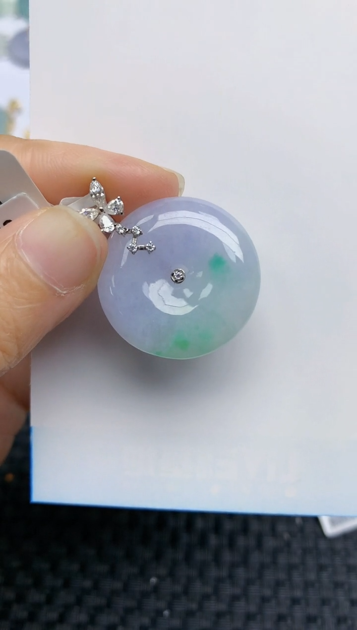 【闪购商品】翡翠挂件18K金镶嵌天然A货翡翠 151