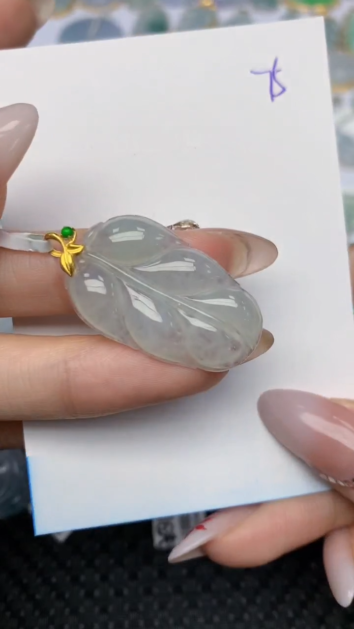 【闪购商品】翡翠颈饰18K金镶嵌天然翡翠A货 75