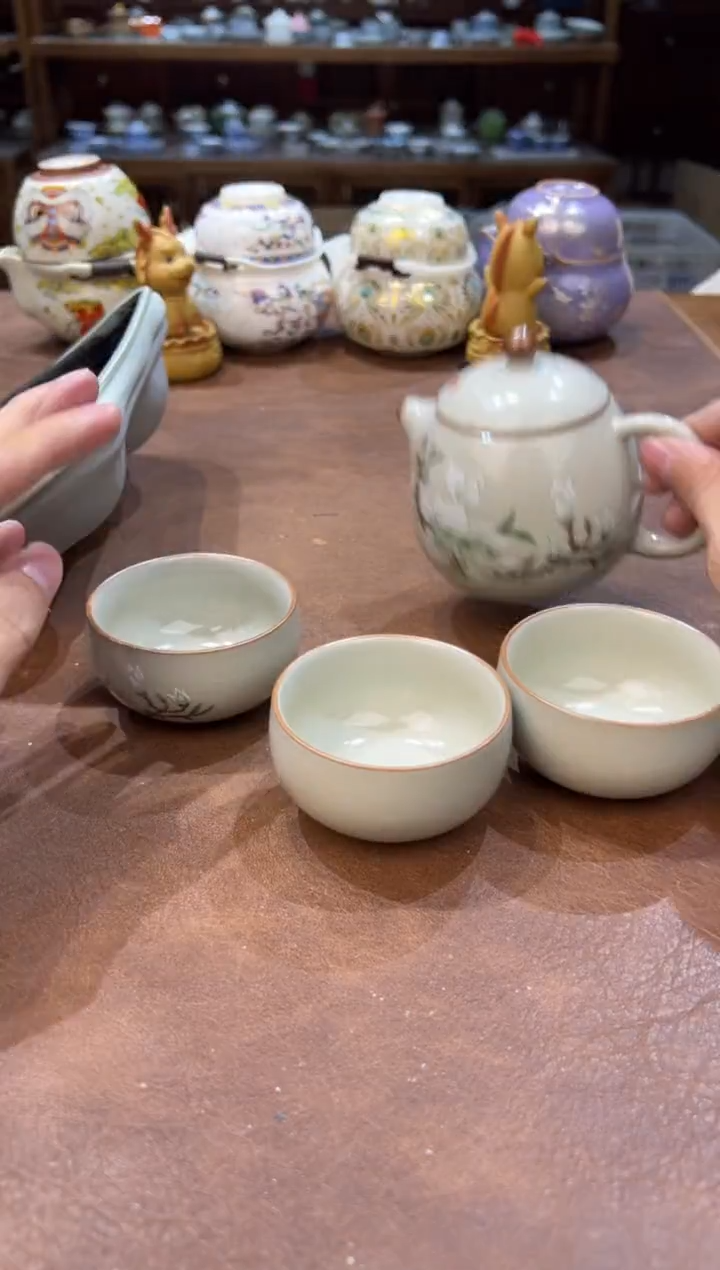 真的很便宜超好看会开片的旅行茶具