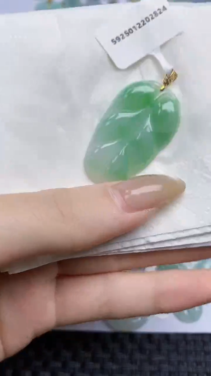【闪购商品】翡翠颈饰18K金镶嵌天然A货翡翠 