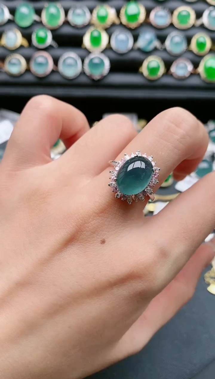 【闪购商品】翡翠戒指银S925镶嵌11111