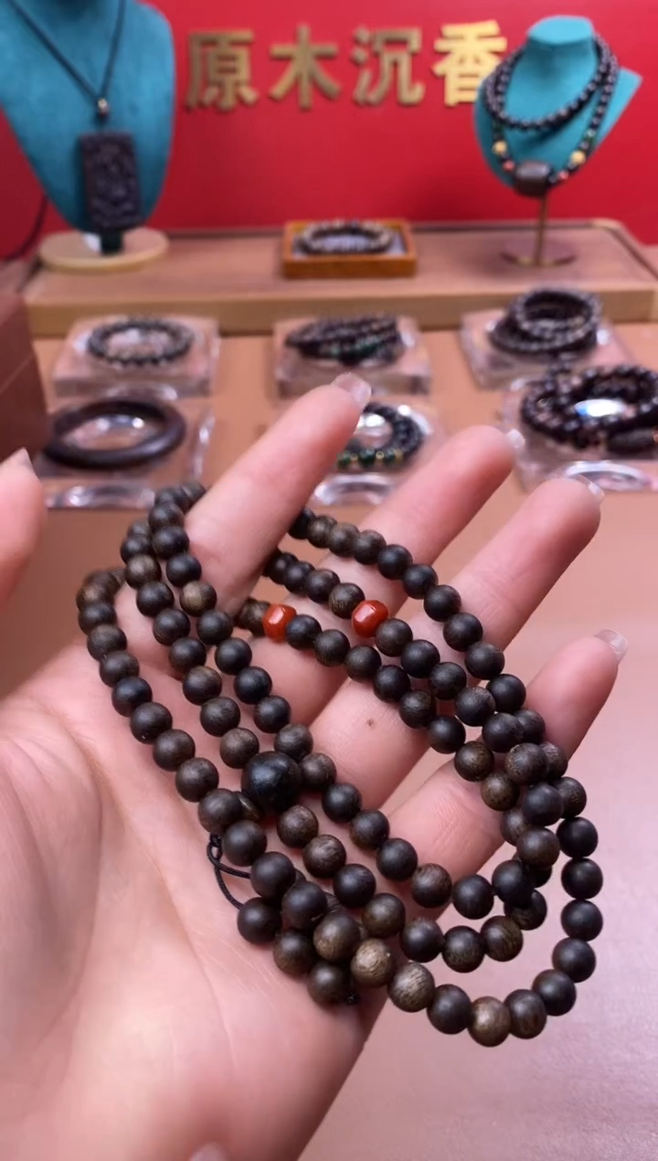 【闪购商品】沉香手串M富国岛黑棋楠07*108颗