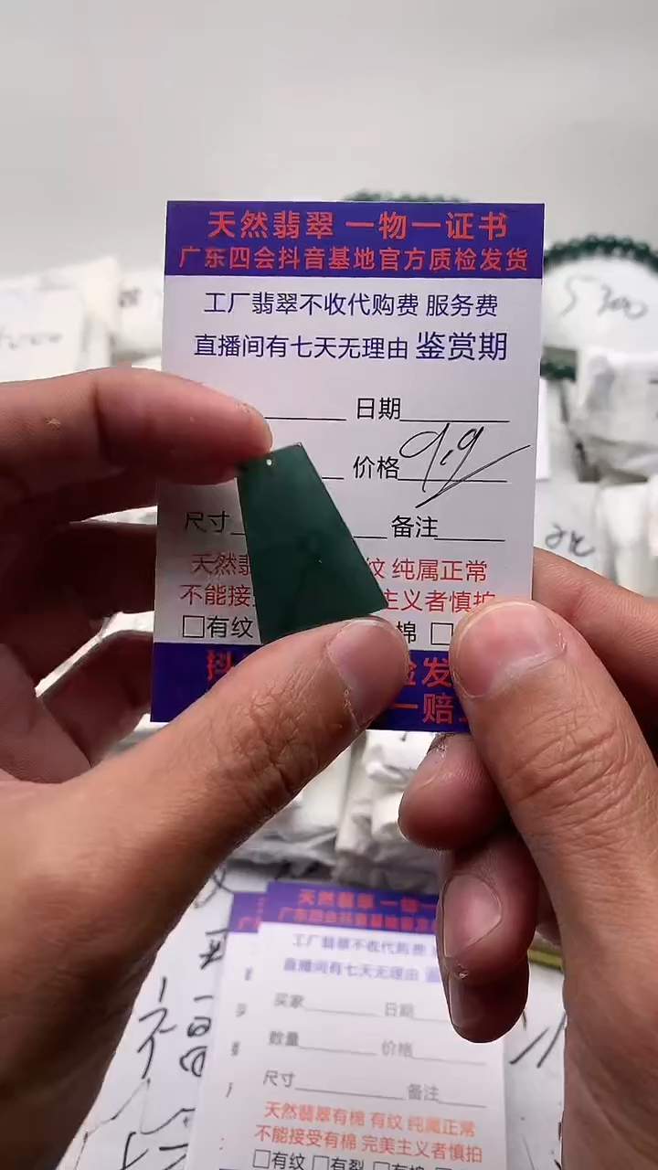 翡翠未镶嵌颈饰无事牌【品质一般介意慎拍】