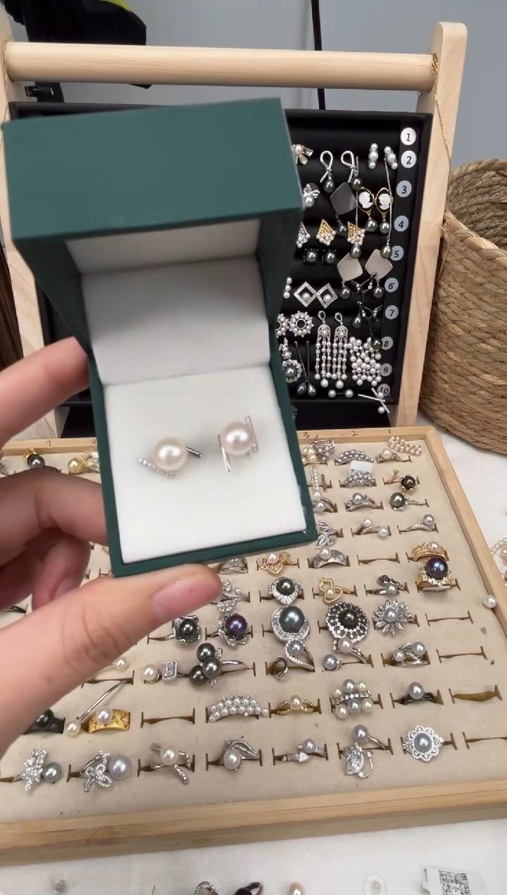 【闪购商品】海水珍珠耳饰银S925镶嵌S925海水耳饰