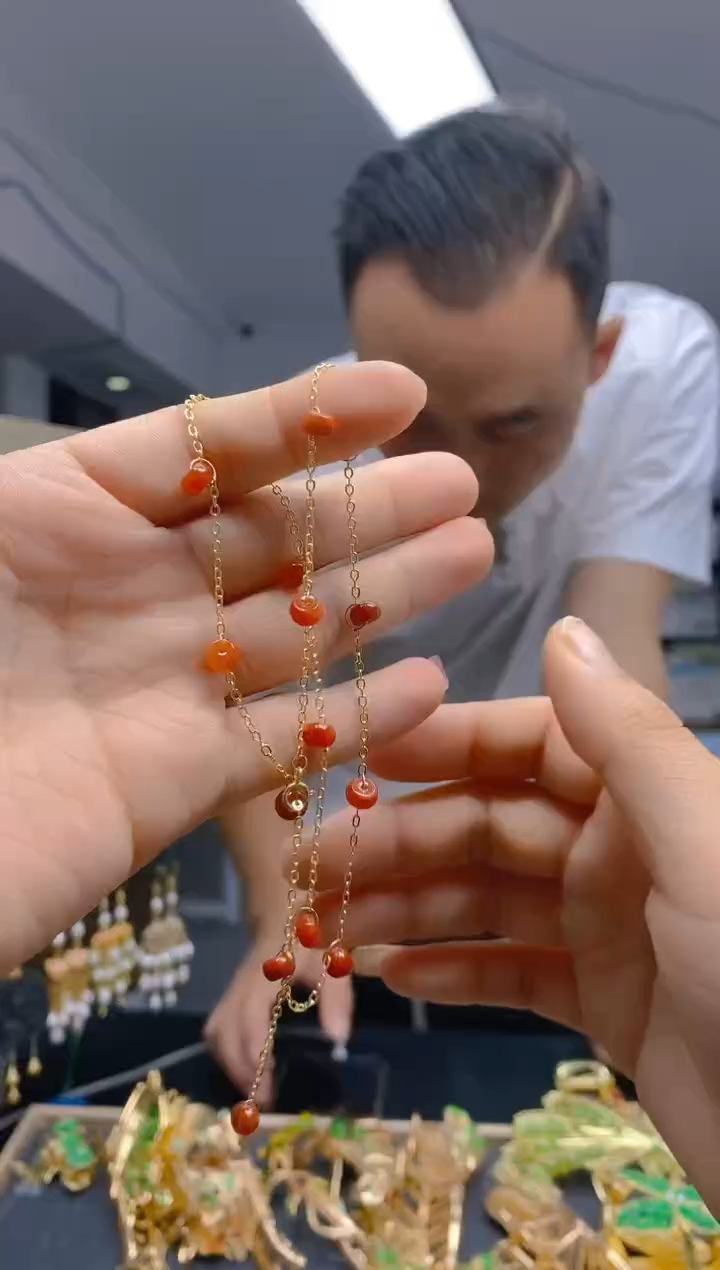 【闪购商品】翡翠耳饰合金266翡翠锁骨链