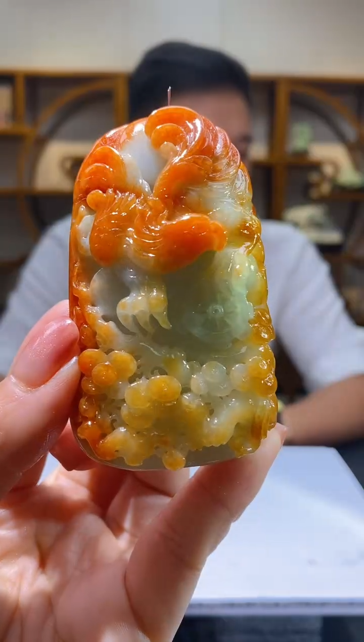 定制翡翠未镶嵌36/0726/W/发其一件/英明神武