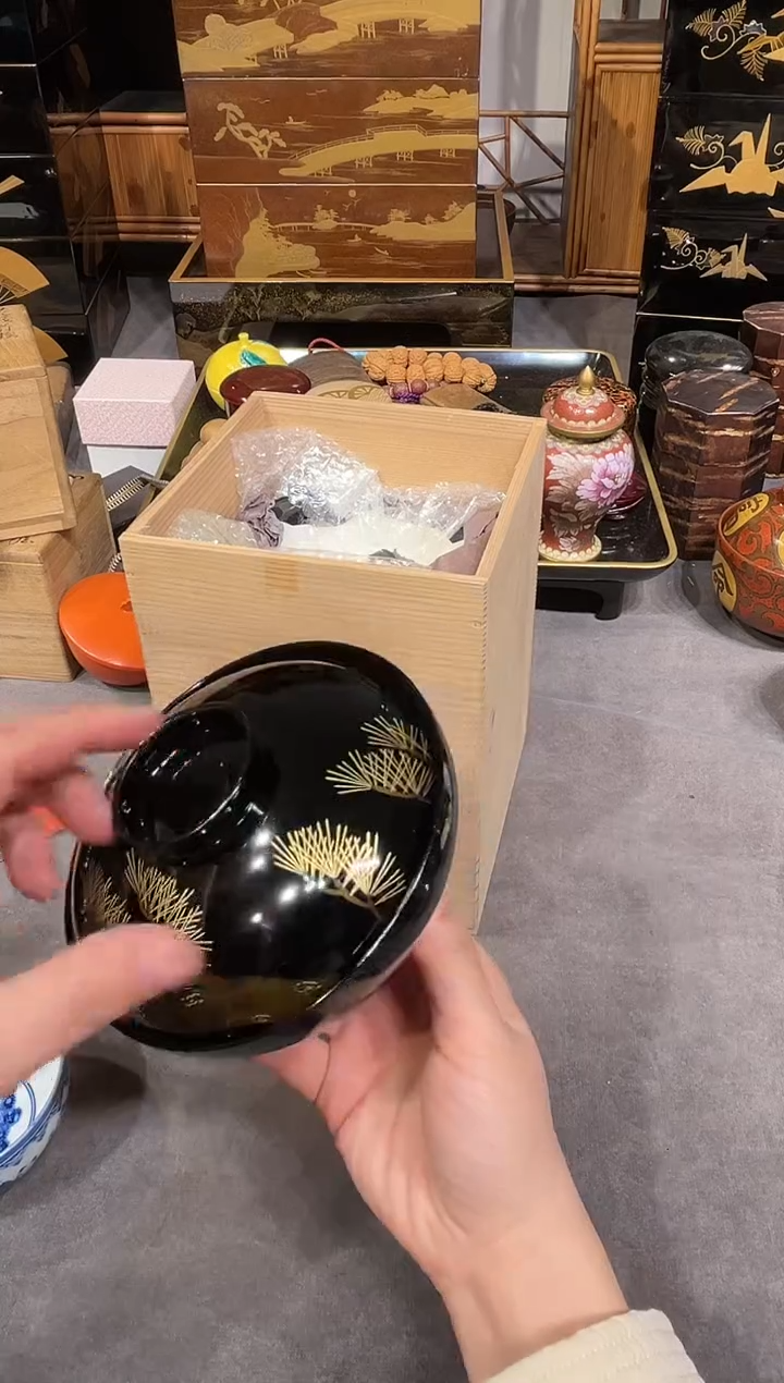 金莳绘 盖碗五只大漆漆器大漆漆器