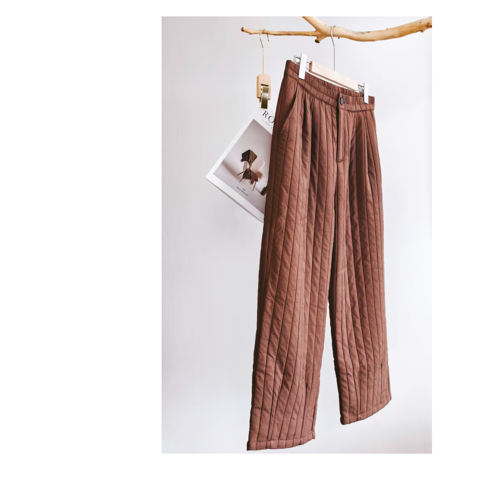 女士秋冬 复古保暖夹棉休闲萝卜裤