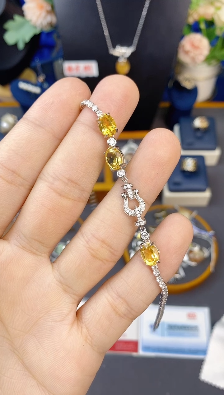 【闪购商品】水晶手链银S925镶嵌带证书