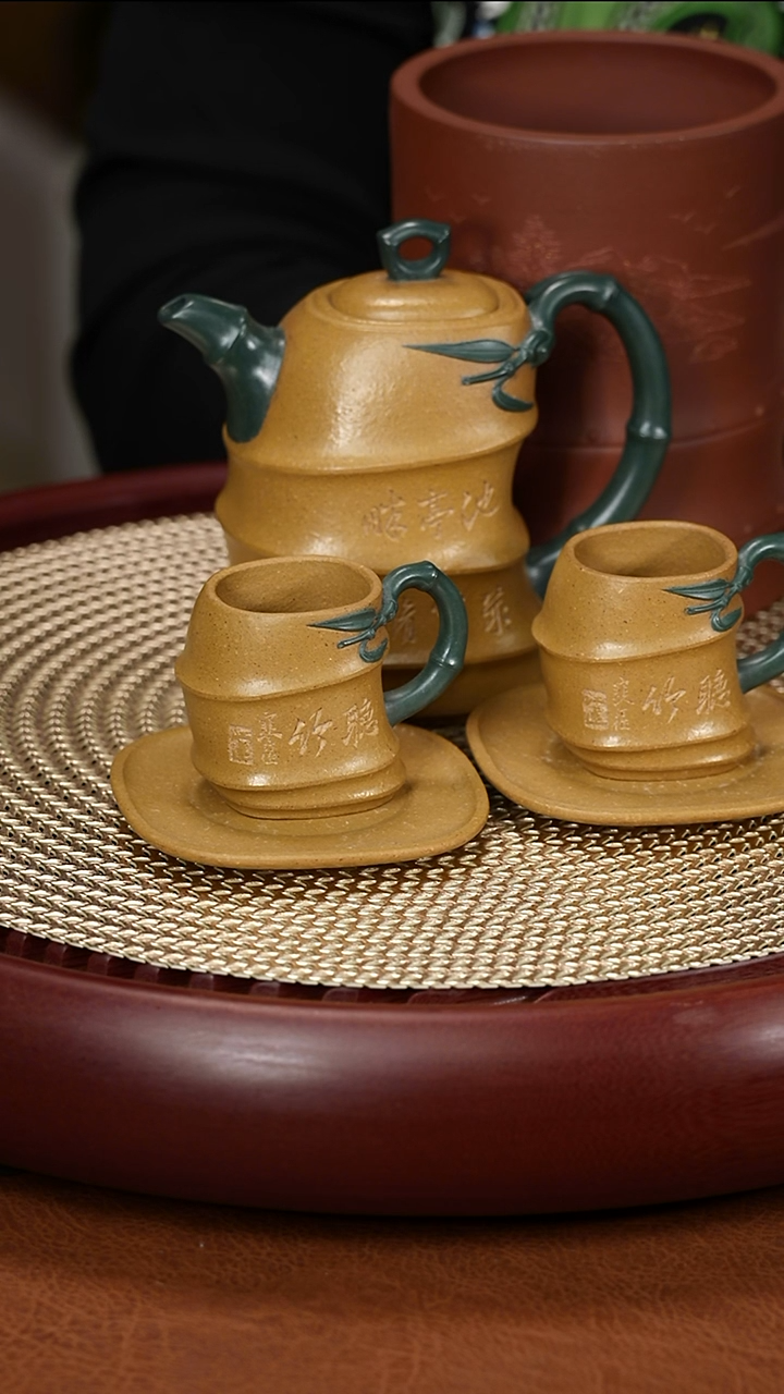 茶壶紫砂程辉 套组 笔筒