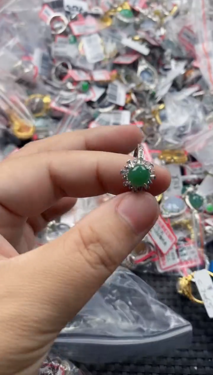 银S925镶嵌戒指翡翠1717   3