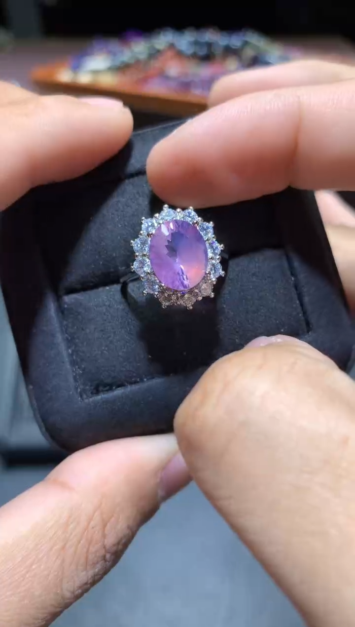【闪购商品】水晶戒指未镶嵌P64紫玉晶
