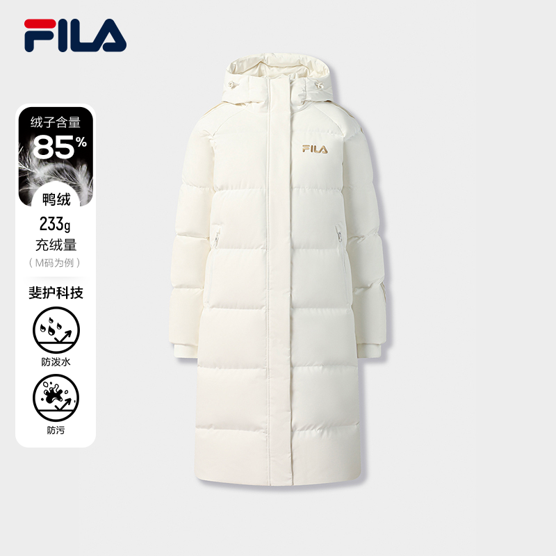 斐乐【抢跑爆款】冬季新款长款加厚过膝连帽羽绒服F51W549908F