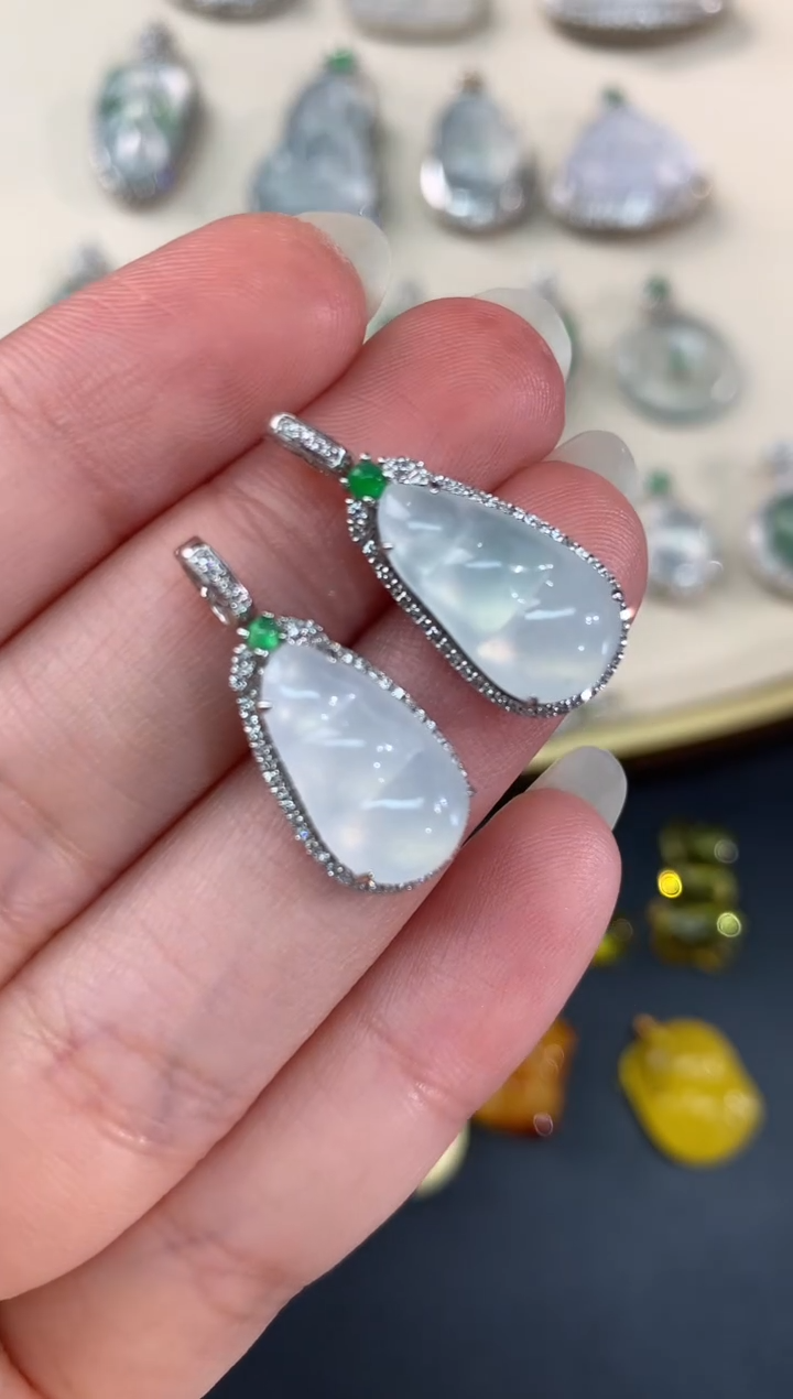 【闪购商品】翡翠吊坠(不含链)18K金镶嵌A91多样性发一件|2980