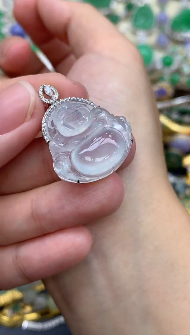 翡翠18K金镶嵌颈饰441-中国好珍宝