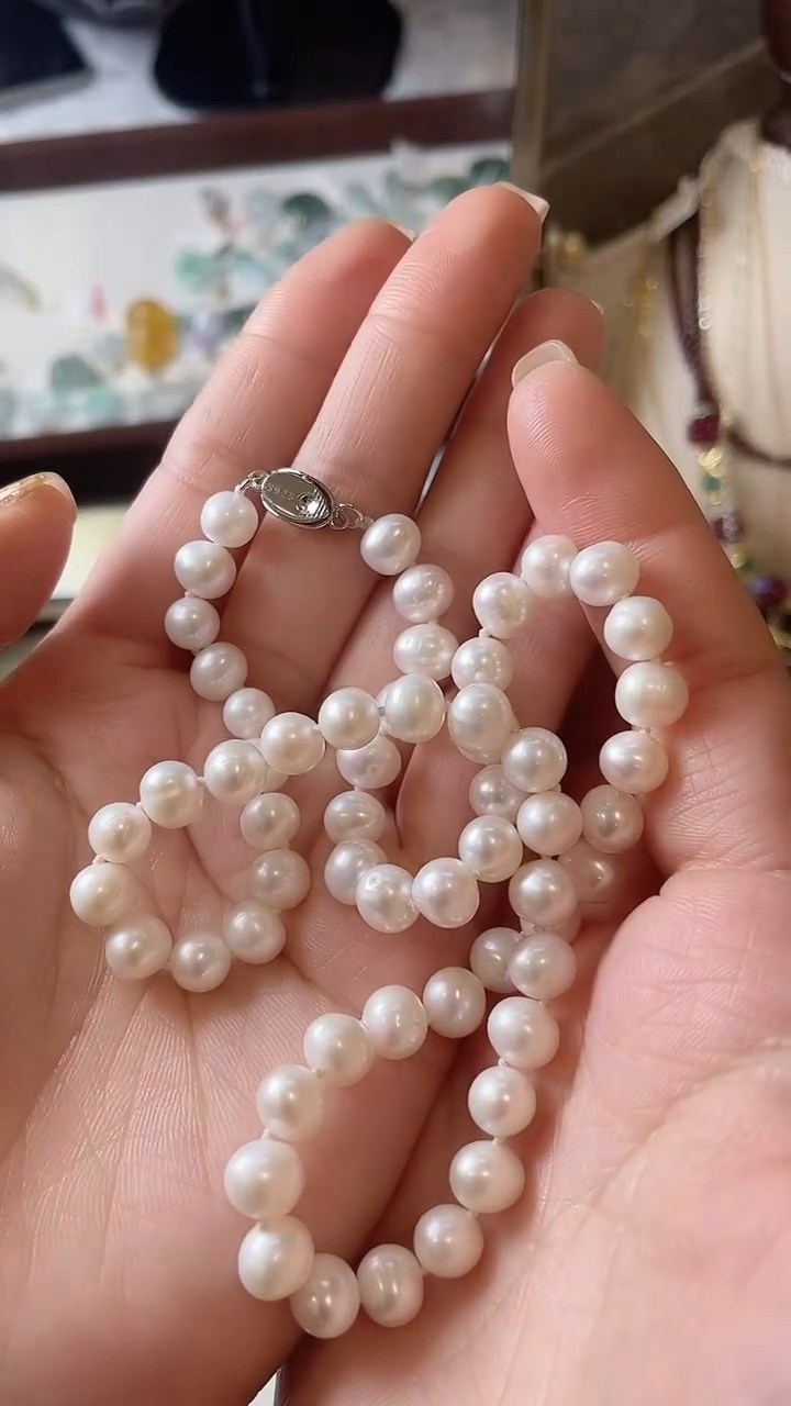 【闪购商品】淡水珍珠项链银S925镶嵌单条项链