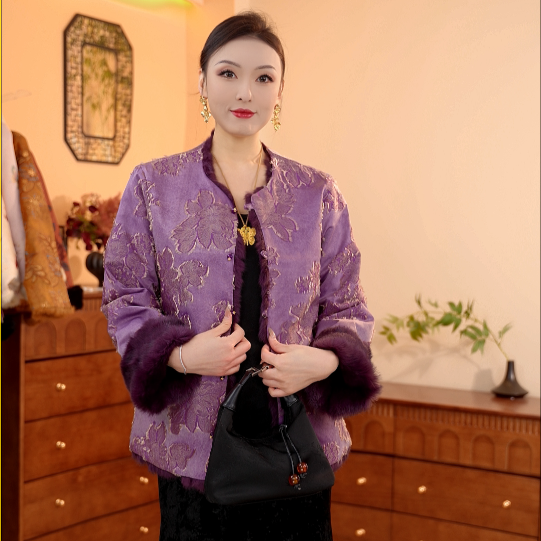 紫烟绣｜新中式百搭女士时尚复古气质国风上衣外套-6410