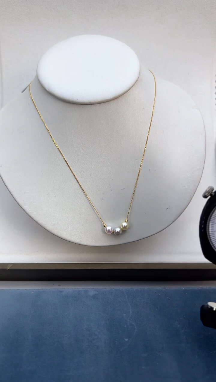 【闪购商品】海水珍珠颈饰18K金镶嵌6.5-7糖果