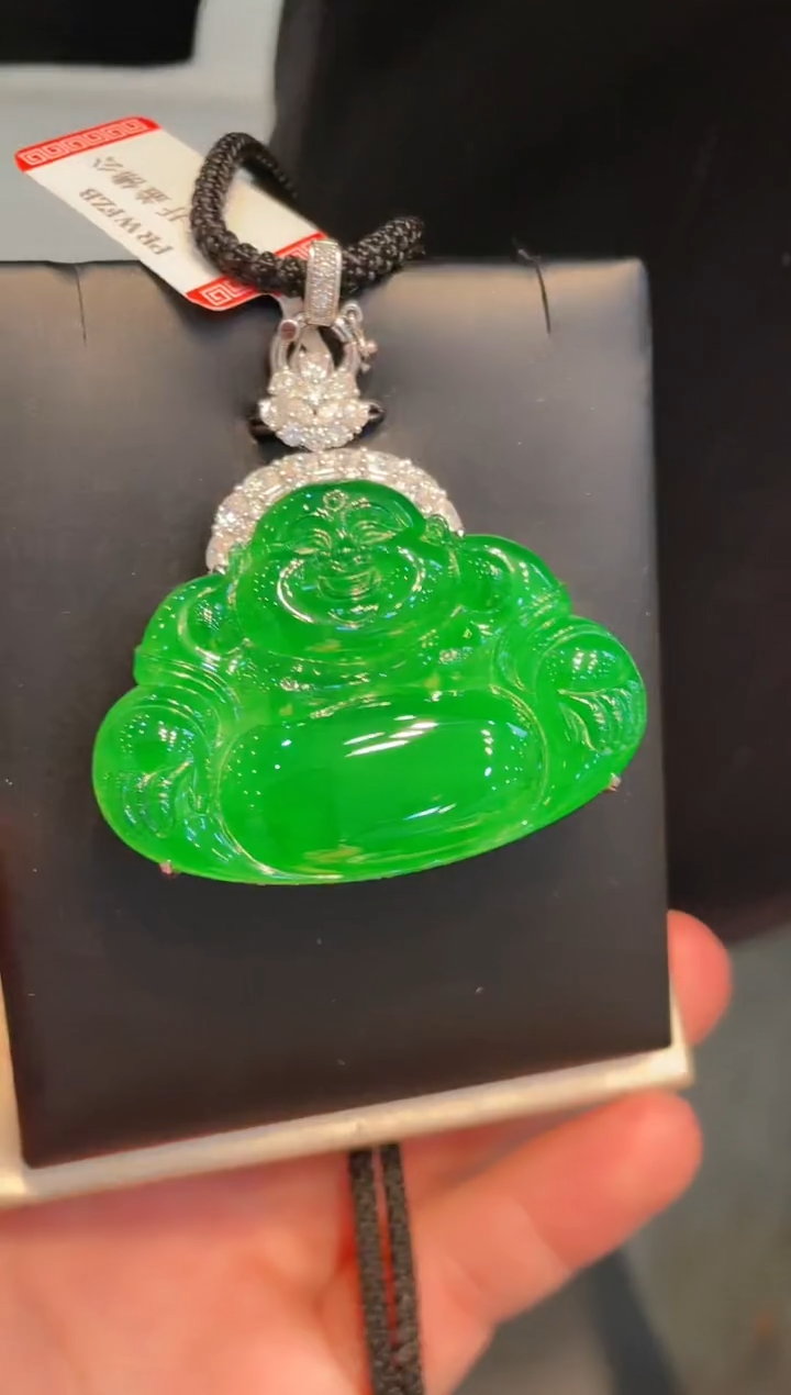 【闪购商品】翡翠颈饰18K金镶嵌A24天然A货翡翠