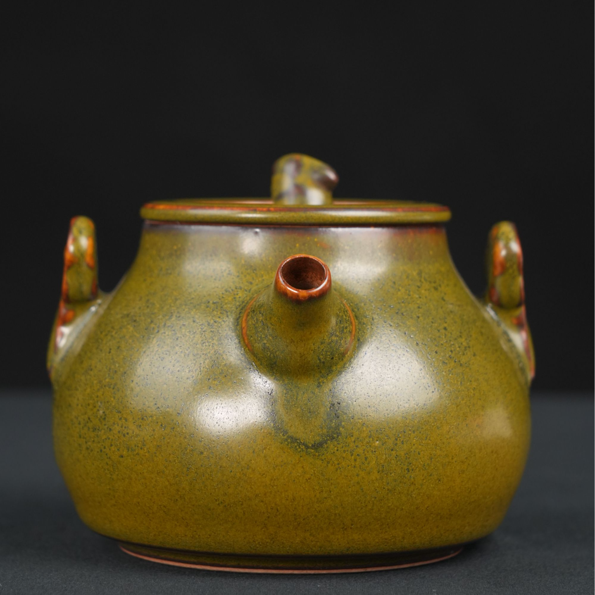 柴烧茶叶末釉手抓壶鳝鱼黄024