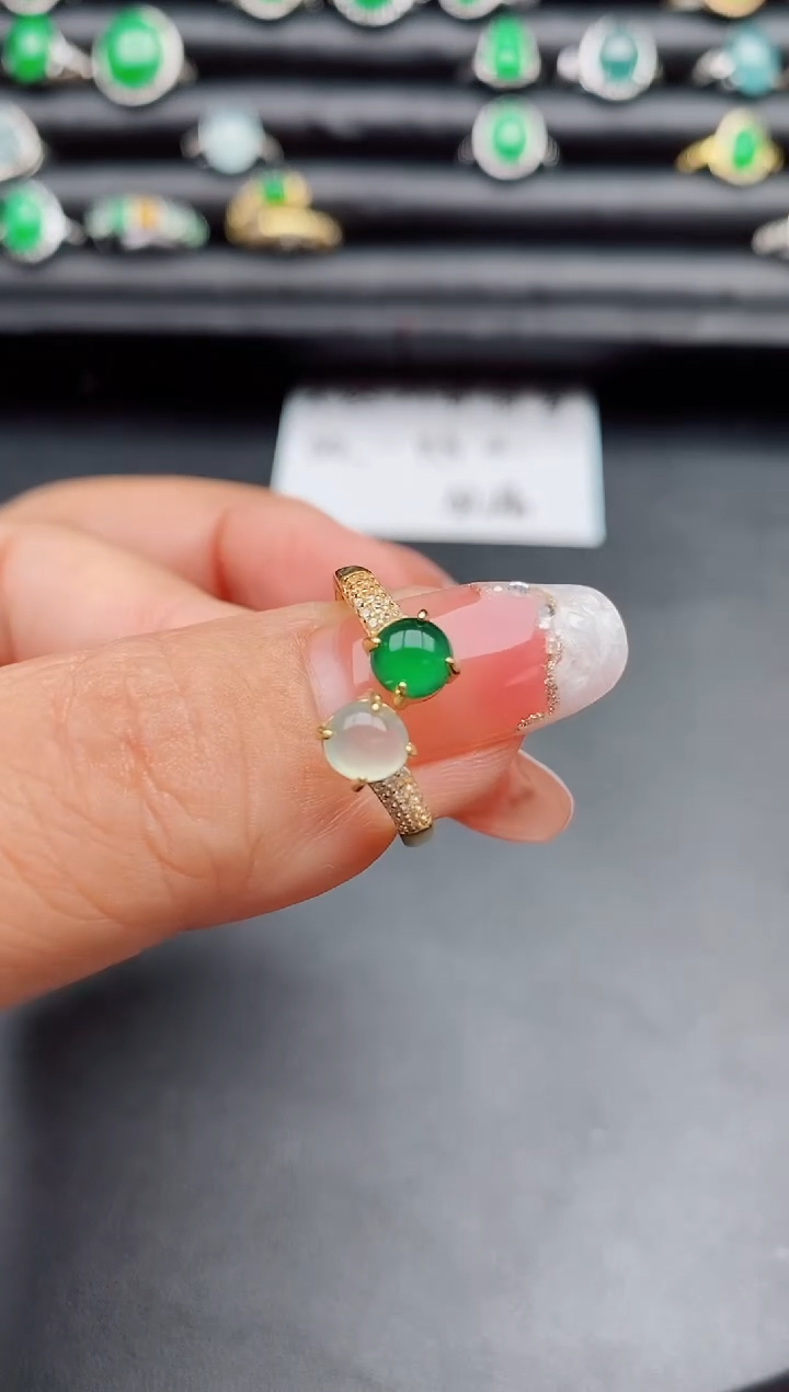 【闪购商品】翡翠戒指银S925镶嵌231321