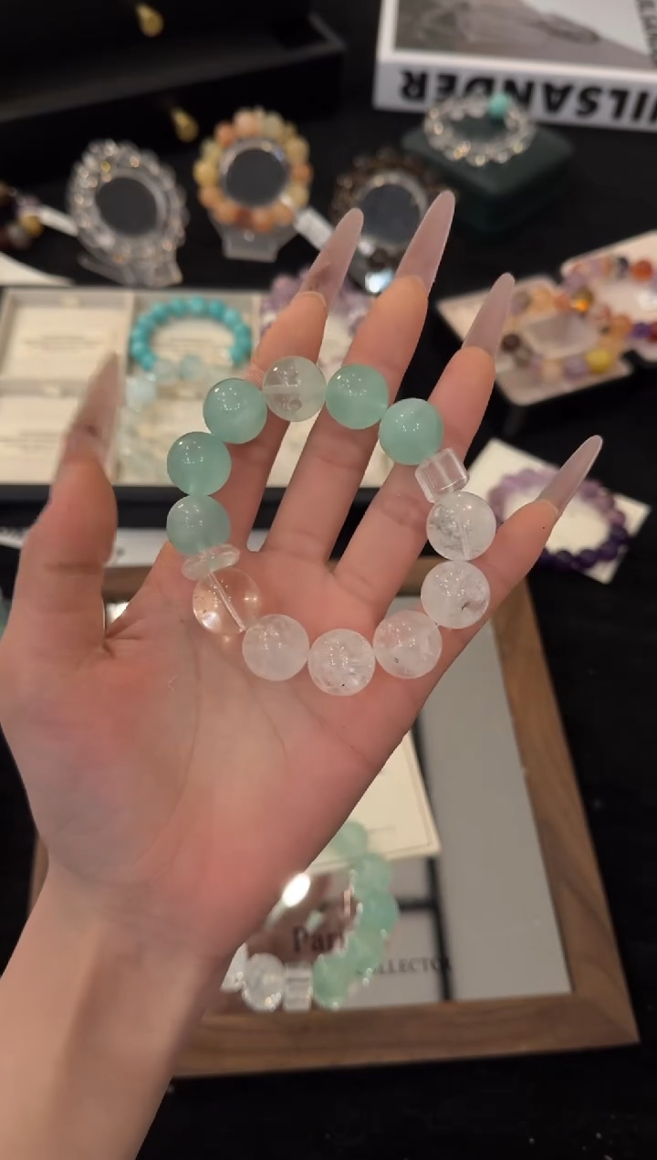 未镶嵌手链水晶绿萤石x3418