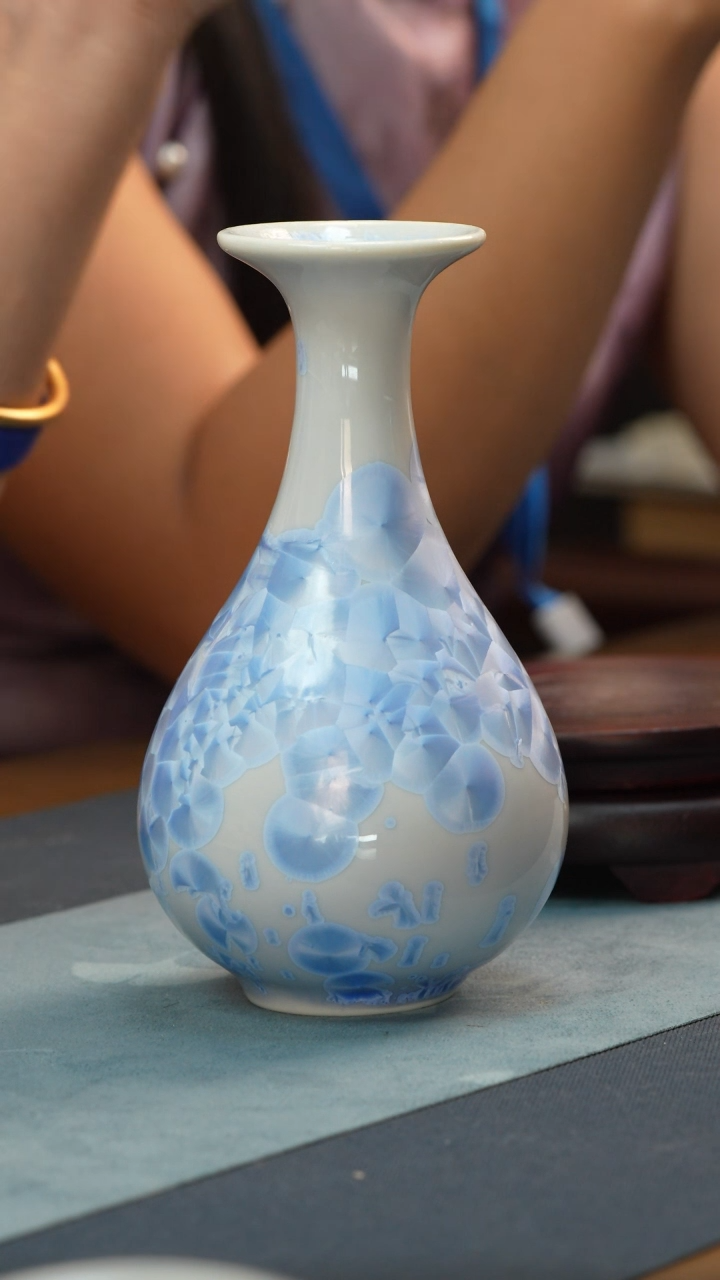 摆件非遗-马老师-高温结晶釉玉壶春瓶