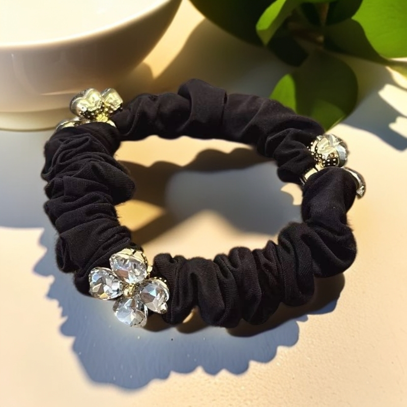 FUXI/福熙精品水晶原创设计师款百搭三朵花发圈发绳976