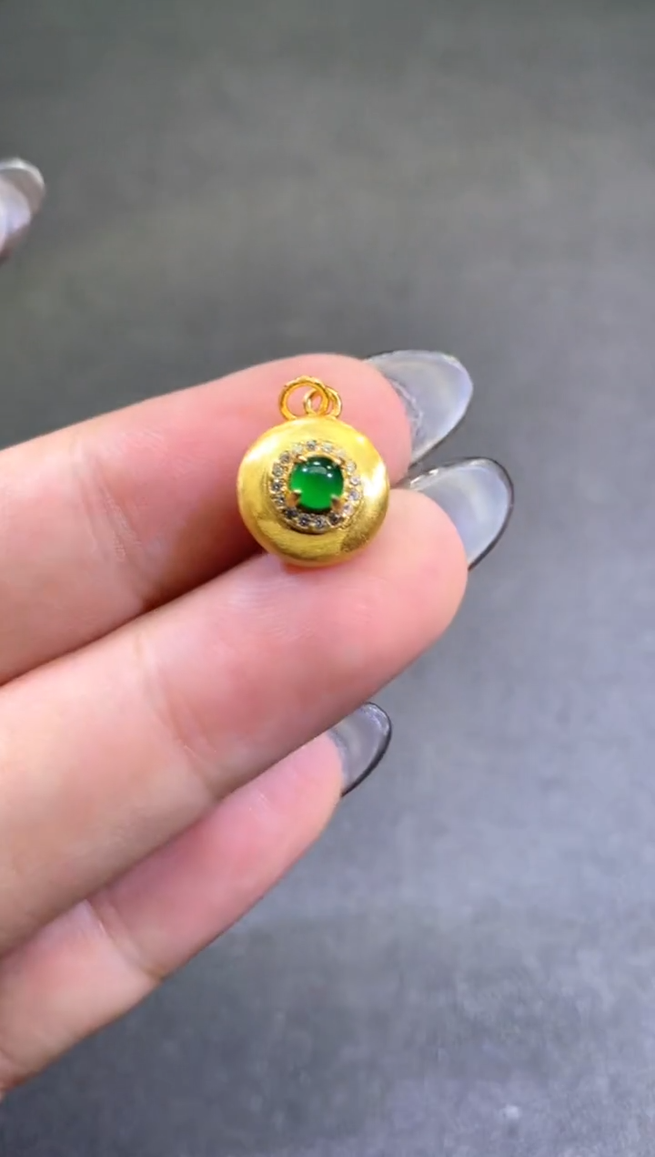 【闪购商品】翡翠挂件未镶嵌耳钉-36