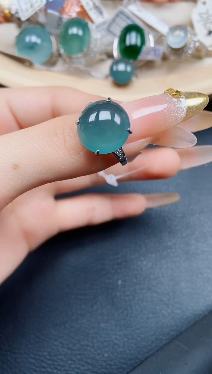 【闪购商品】翡翠戒指银S925镶嵌翡翠