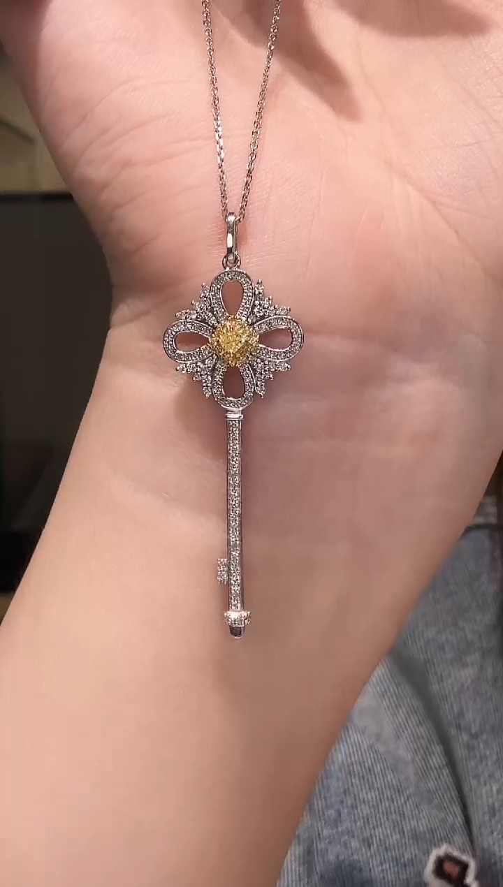 铂Pt950镶嵌项链钻石AF0766-PT-45