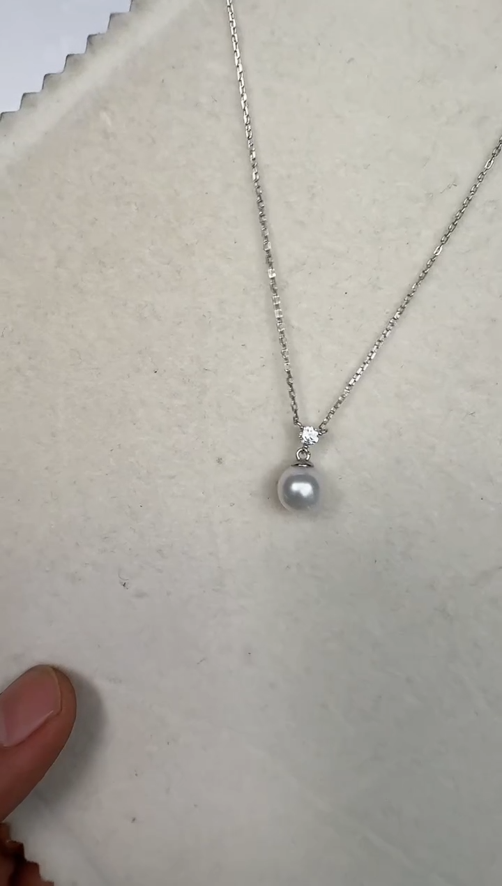 颈饰银S925镶嵌海水珍珠套链