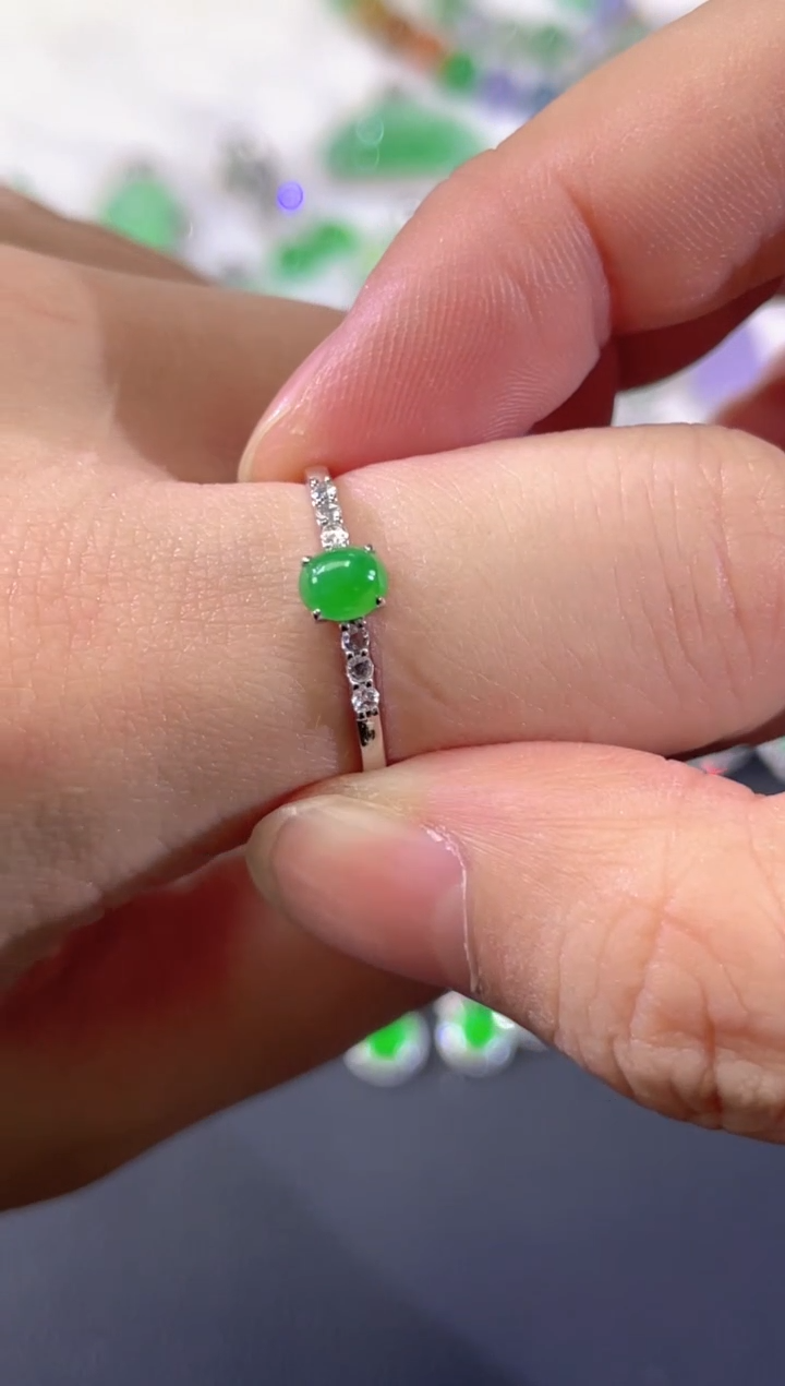 18K金镶嵌戒指翡翠A637|1980