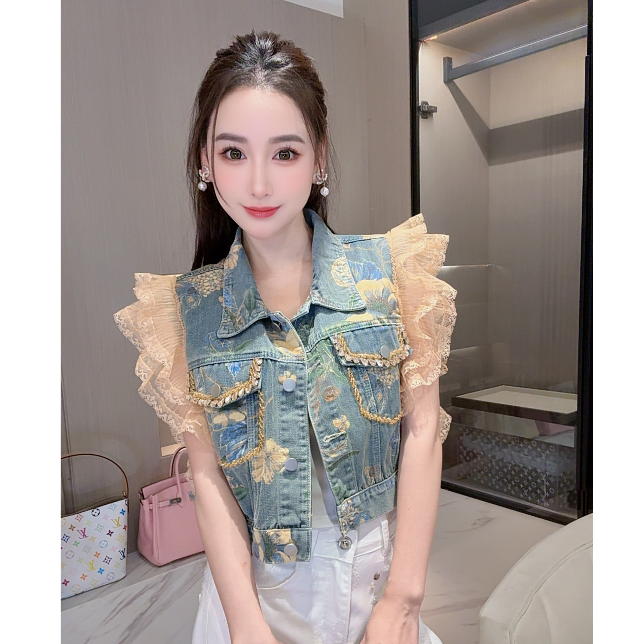 设计师款牛仔马夹上衣显瘦减龄夏季