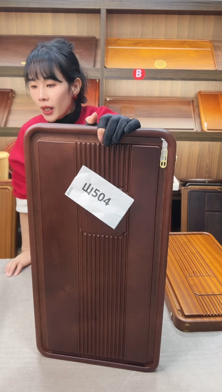 504# 微瑕 【花梨木】尺寸60*32*4-纳福进口实木茶盘