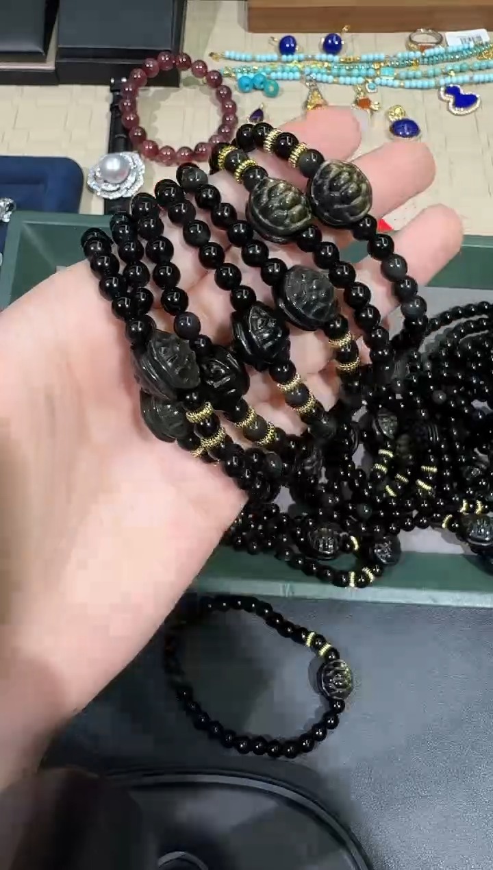 【闪购商品】黑曜岩手链未镶嵌X0202-1332-52多样性发