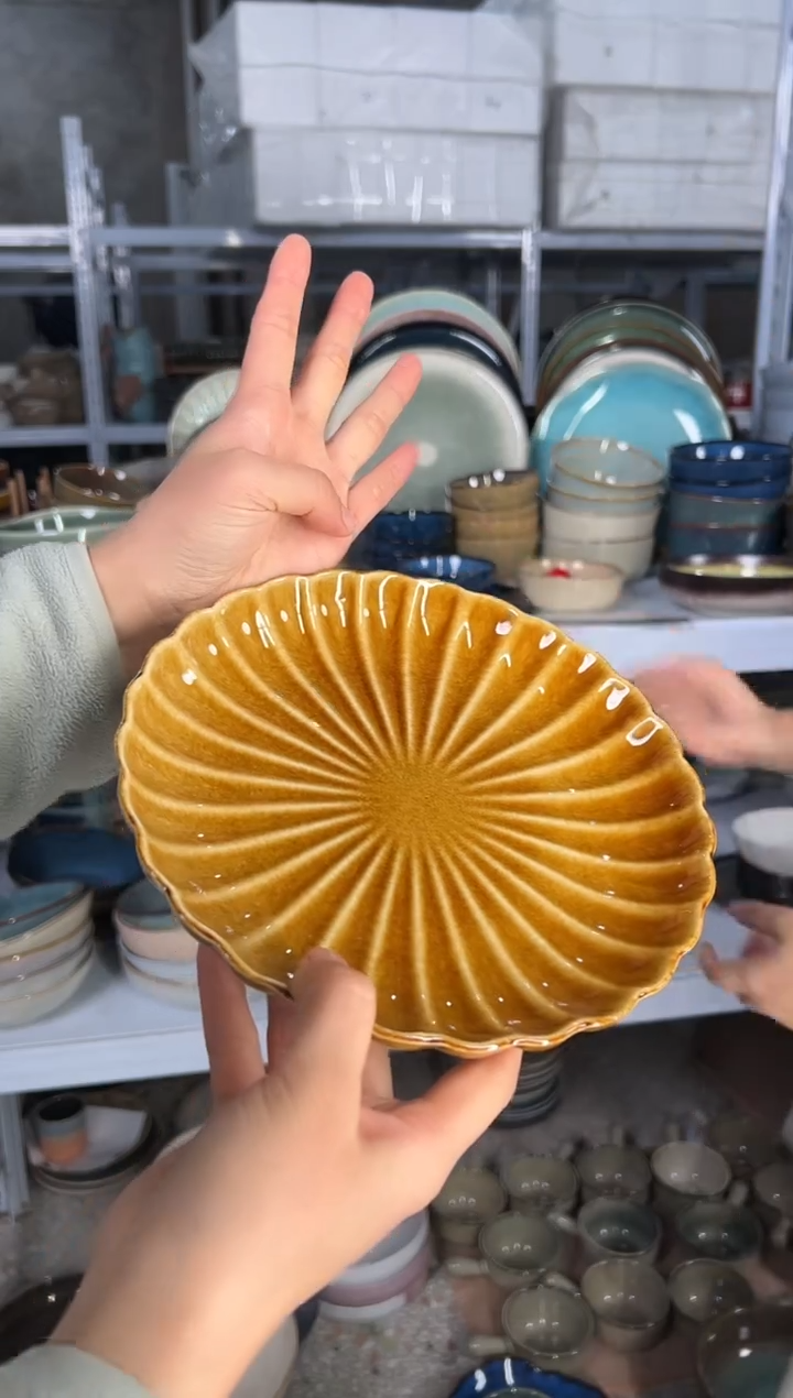 陶瓷外贸尾货瑕疵满20包邮X4 小盘四个装