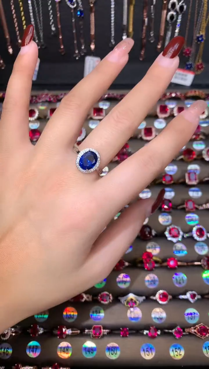 【闪购商品】蓝宝石戒指银S925镶嵌银色  810