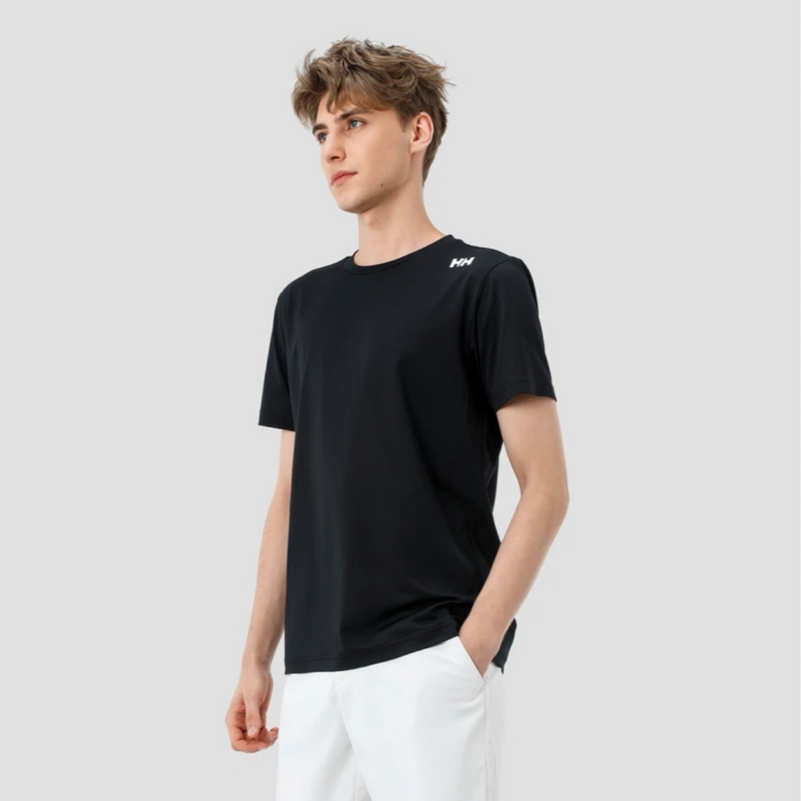 HANSEN海丽男春夏新款透气经典休闲百搭圆领短袖T恤001