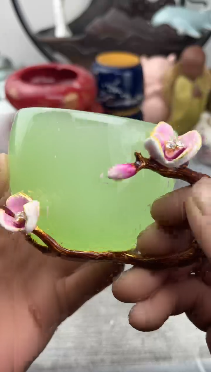 【闪购商品】梅花琉璃杯瓷片陶瓷套装福利