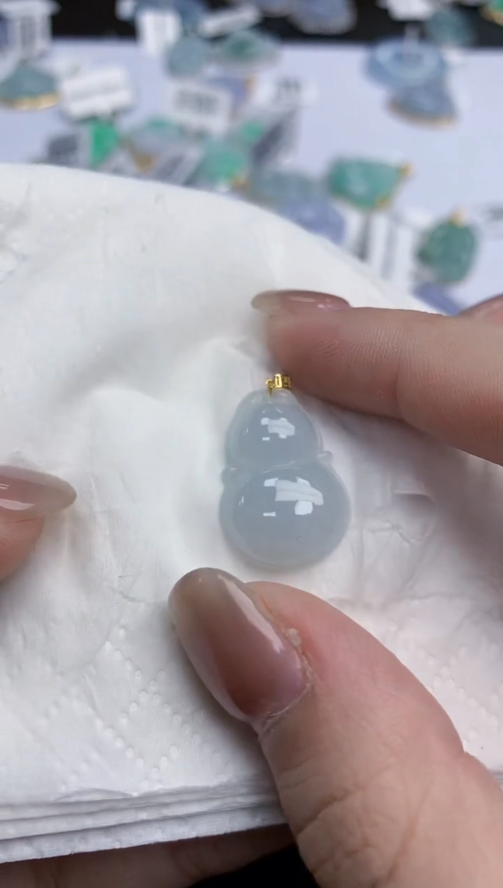 【闪购商品】翡翠颈饰18K金镶嵌天然缅甸翡翠A货