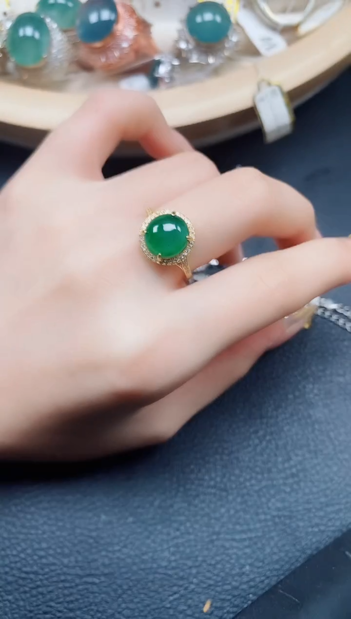 【闪购商品】翡翠戒指银S925镶嵌翡翠
