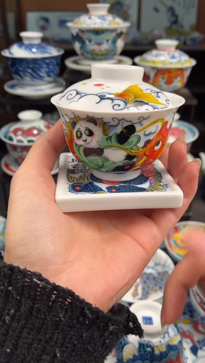 拙明院（微瑕价格）盖碗+杯垫