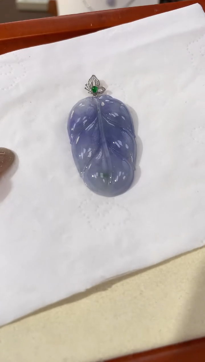 【闪购商品】翡翠颈饰18K金镶嵌天然缅甸a货翡翠
