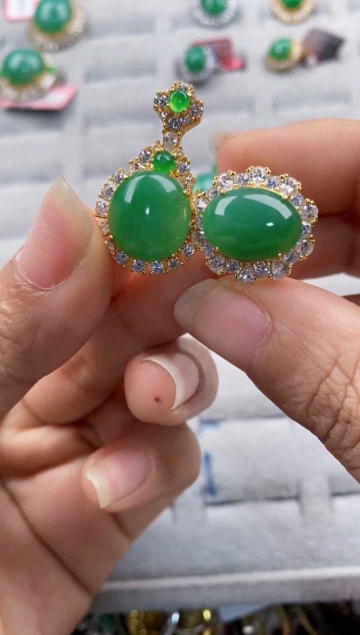 银S925镶嵌戒指翡翠111---8