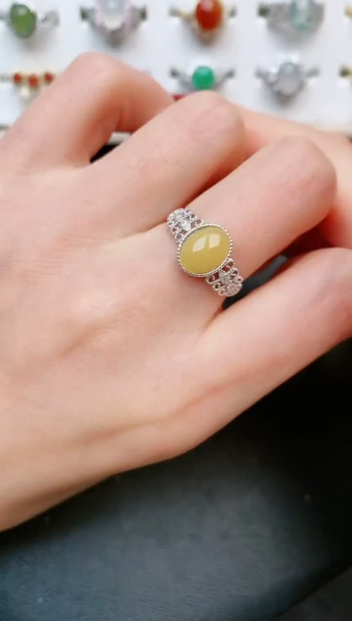 【闪购商品】翡翠戒指银S925镶嵌....