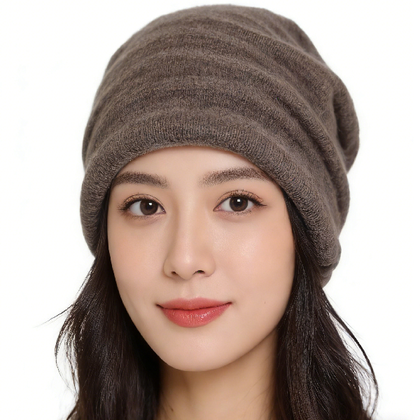 HTJ25-NM11牦牛绒羊毛秋冬女士休闲叠叠帽
